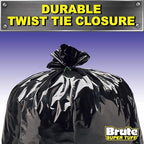 Brute Super Tuff Heavy Duty 2.0 MIL Contractor Bags, Large Trash Bags, Twist Tie Closure, Black, 42 Gallon, 20 Count