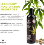 Hemp Seed Massage & Body Oil - 8 fl. oz. - Nourishing, Moisturizing Massage Oil - Hemp Seed, Apricot, Grapeseed & Sweet Almond Oil - Vegan & Cruelty Free