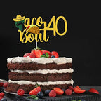 Taco Bout 40 Birthday Cake Topper - Fiesta 40th Birthday Party Glitter Taco Cactus Cake Supplies - Fabulous Forty - Mexican Summer Fiesta Party Decoration