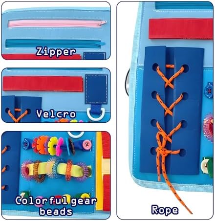 Fidget Blanket for Adults with Dementia & Alzheimer‘s,8-in-1 Sensory Activity Mat with Fine Motor Skills Items,Calming Therapeutic Aid for Seniors, Autism, Anxiety,Machine Washable & Portable