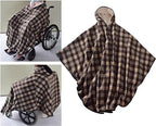 Wheelchair Blanket for Adults - Fleece-Lined Winter Poncho Cape Coat with Hood, Warm Wheelchair Clothing for Women and Men