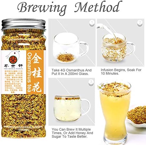 Plant Gift Organic Sweet Osmanthus Tea, 桂花 Gui Hua Tea,Sweet Olive, flower tea Health Care skin care Chinese flower 40G/1.41oz