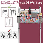 Walker Basket, Folding Walker Bag with Cup Holder, Walker Accessories for Seniors