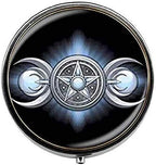 Beautiful Triple Moon Pentagram Pill Box Candy Box Pentacle Jewelry Art Nouveau Beautiful Gifts