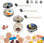 6Pcs Exquisite Pill Box Case, CREATIEE-PRO Portable Medicine Tablet Vitamin Holder Organizer with 3 Component for Purse Pocket Travel - Practical & Fashionable