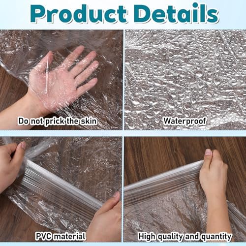 200 Pack Disposable Plastic Sheeting for Body Wrap, 86 X 47 Inch Sauna Bag Liners Clear Plastic Body Wrap Tear-Resistant for Home Bathtub, Beauty Salon Spa Therapy Accessories