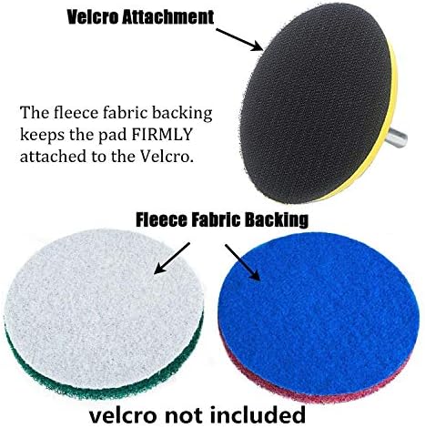 20 Pieces Scrub Pads Drill Power Brush Tile Scrubber Scouring Pads Cleaning Kit Including 2 Kinds of Abrasive Buffing Pads Replacement for Home Kitchen House Indoor Outdoor Cleaning (4 Inch)