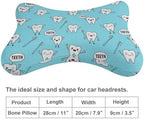 Supdreamc Pack of 2 Dental Teeth Blue Art Car Headrest Protect Neck Pillow Ergonomic Design, Breathable & Comfortable Memory Foam Car Seat Neck Rest Cushion Pillow for Driving