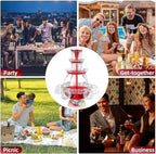3-Tier Electric Cocktail Fountain Drink Machine with LED Base & 5 Cups – Perfect for Champagne Wine Beer and Juice at Weddings Parties & Celebrations