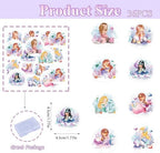 36pcs Edible Mermaid Cupcake Toppers Wafer Paper Under the Sea Cake Topper Decorations Mermaid Princess Cupcake Picks for Ocean Theme Birthday Baby Shower Supplies