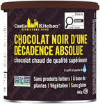 Castle Kitchen Double Decadent Dark Chocolate Hot Cocoa Mix-Dairy-Free, Vegan, Plant Based, Gluten-Free, Non-GMO Project Verified, Kosher Hot Chocolate-Just Add Water-14 oz Tin