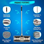 MAYSHINE Microfiber Hardwood Floor Wet and Dry Dust Mop w/ 5 Reusable Pads, 360 Spin Mop System | Use on Wood, Tile, Laminate, Vinyl and More | Flat Mop with 60" Extendable Stainless Steel Handle
