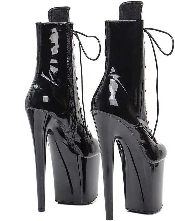 WUXIN H&P 8 Inch Pole Dance Boot Shoes, Exotic Stiletto Platform Heels