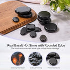 Hot Stones Massage Set, 14Pcs Basalt Portable Stone Kit with Warmer, Professional Rocks for Home Spa Warming Therapy Relaxing Pain Relief