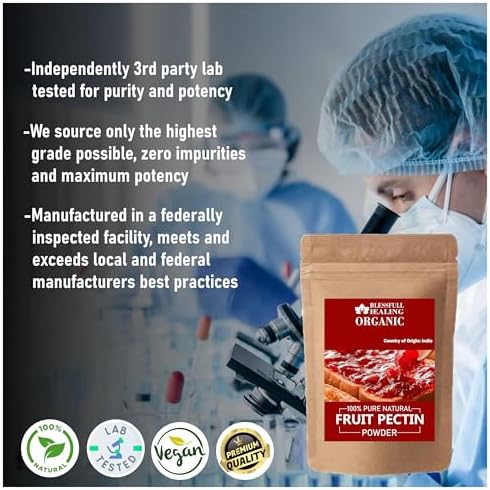 Blessfull Healing Organic Fruit Pectin Powder 100% Pure Natural 100 Gram / 3.52 oz