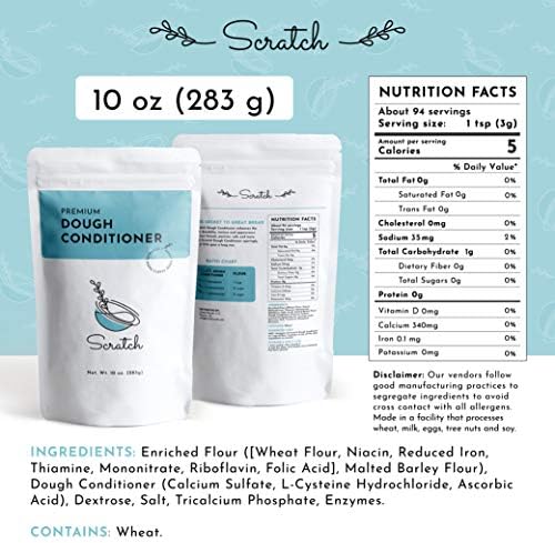 Scratch Premium Dough Conditioner - (10 oz) All Grain Bread Improver For Making Dough - Dough Enhancer for Bread to Improve Texture and Longer Lasting Bread