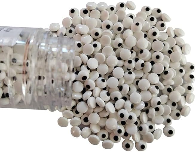 Sarah's Candy Factory Mini Size (0.3 inches) 3.1 Oz in Bottle Candy Eyes Eyeballs for Cake, Cupcake Toppers, Cookie Decorations Edible Sugar Icing Kosher in a Bottle