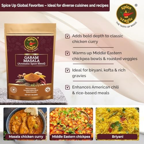 Spice Magic Garam Masala Powder 7oz (200 G) | Premium Indian Spice Blend | All-Natural, Salt-Free, Vegan & Non-GMO
