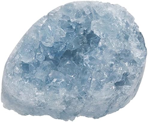 mookaitedecor Natural Celestite Mineral Crystal Geode Cluster Specimen Stone for Crystals Healing Reiki Home Decoration(0.2lb-0.3lb)
