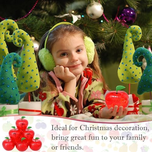 10 Pcs Mini Christmas Apple Container Plastic Filled Bobbing Apple Containers for Graduation Thank You Teacher Gift, Back to School Gift, Party Favors