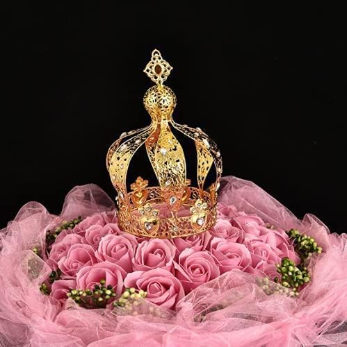 Crown Creative Metal Cake Topper Accessory Baby Shower Birthday Cake Decoration Crown for Boys & Girls Gold