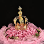 Crown Creative Metal Cake Topper Accessory Baby Shower Birthday Cake Decoration Crown for Boys & Girls Gold