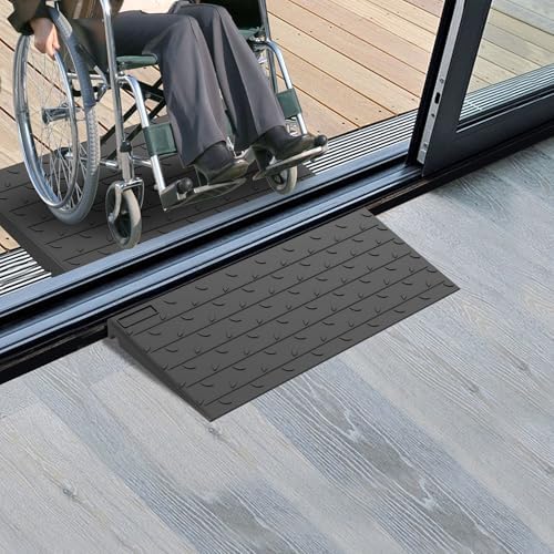 2" Rise Rubber Threshold Ramp for Doorways, 36" Wide Wheelchair Ramp 2200 Lbs Capacity, Entry Curb Ramp with Non-Slip Surface, for Wheelchairs, Scooter, Power Chairs, Driveways