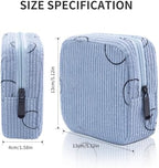 Sanitary Napkin Storage Bag, Corduroy Period Bag for Women, Cute Portable Period Pouch with Zipper, Sanitary Pads Bag Tampons Holder for Purse, First Period