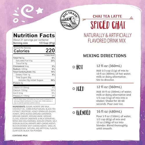 Big Train Spiced Chai Tea Latte Beverage Mix, 3.5 Pound (Pack of 1)