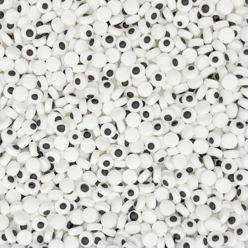 Dynastang 7mm Mini Eyes Sprinkles Halloween Edible Eyes Cake Decoration Cupcake Toppers Cookie Decorating Perfect for Cakes, Cupcakes, Desserts Toppings 3OZ