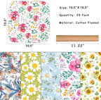 25 Pack Reusable Paper Towels, Paperless Towels Roll Washable Cotton Cloth for Kitchen Towels Zero Waste Products Alternative Paper Towels Alternative (Flower-A)