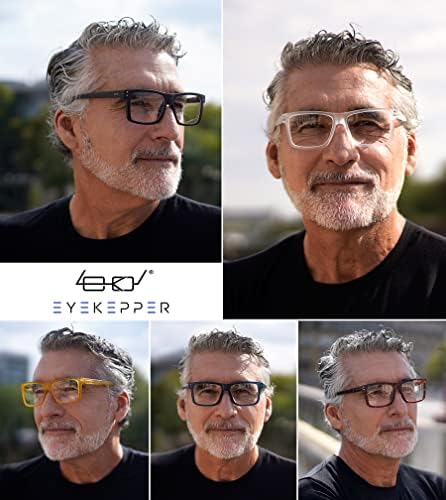 Eyekepper 5-pack Oversized Eyeglasses Square Large Frame Glasses for Men and Women +0.00