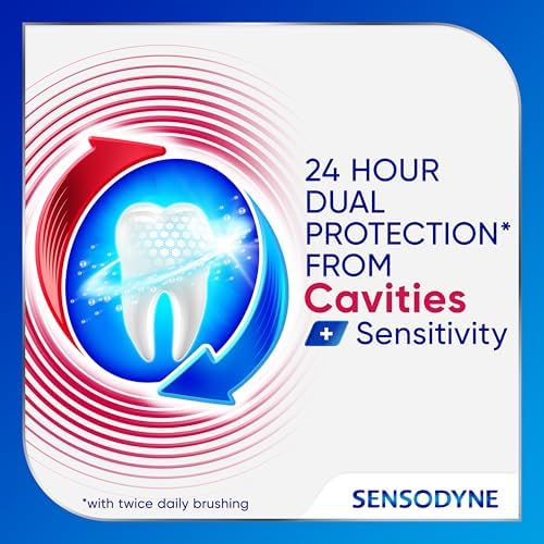 Sensodyne Cavity + Sensitivity Toothpaste, Fluoride Toothpaste for Sensitive Teeth and Cavity Protection, 2.7 oz