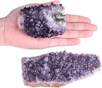 Amogeeli Natural Amethyst Crystal Geode Cluster Specimen for Home Decor, Mineral Raw Stone for Collection