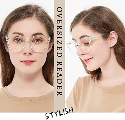 OCCI CHIARI Oversized Reading Glasses for Women Stylish Square Round Readers 1.0 1.25 1.50 1.75 2.0 2.25 2.50 2.75 3.0 3.5