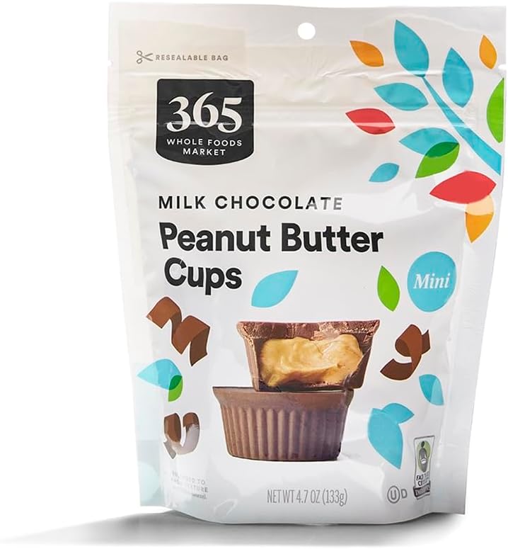 365 by Whole Foods Market, Mini Milk Chocolate Peanut Butter Cups, 4.7 Ounce