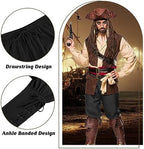 Century Star Renaissance Costume Men's Pirate Pants Medieval Ren Faire Viking Colonial Navigator Halloween Ankle Banded