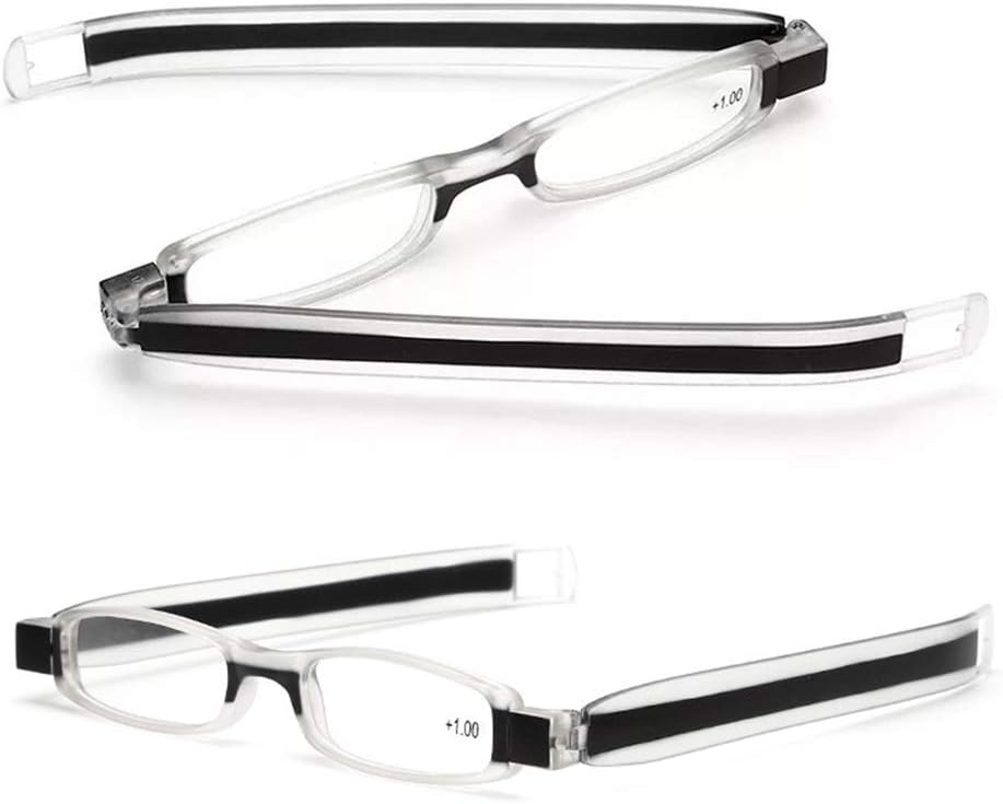 2 Pack Folding Mini 360º Rotating Compact Pen Clip Pocket Reading Glasses