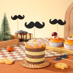 Para Cuartos Cupcake Ornaments Cupcake Topper 40pcs Mustache Party Decorations Little Man Shower Decorations Mustache Cupcake Toppers Cake Decor Moustache Product