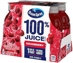 Ocean Spray 100% Juice, Cranberry Juice, 10 Ounce Bottle (Pack of 6)