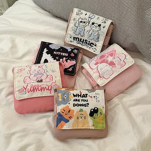 Cartoon Portable Storage Bag For Sanitary Napkins And Cosmetics Compact Organized Pouches For Travel Or Daily Use Lightweight Storage Pouch