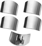 SourceTon Stainless Steel Finger Guard (5-Pack) - Adjustable Kitchen Safety Protector for Vegetable, Fruit & Meat Cutting