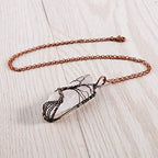 Bivei Life Tree Copper Wire Wrapped Crystal Necklace Chakra Pendant Natural Stone Quartz Reiki Jewelry Gift for Women