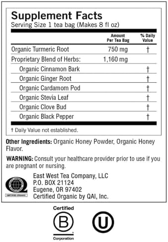 Yogi Tea, Honey Chai Turmeric Vitality, 16 ct
