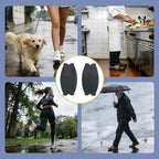 Non-Slip Shoe Grips, 2-Pack | Portable, No-Adhesive & Reusable | Instant Step-in Traction on Wet Floors and Slippery Grounds (Black)