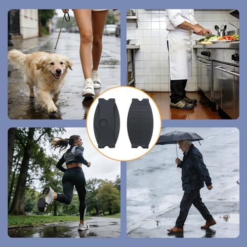 Non-Slip Shoe Grips, 2-Pack | Portable, No-Adhesive & Reusable | Instant Step-in Traction on Wet Floors and Slippery Grounds (Black)