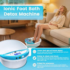 LeCuag Ionic Foot Spa Detox Machine, Ionic Foot Bath for Home Use, Ion Cleanse Negative Foot Machine to Remove Toxin with Heating Belt, Massage Tub, 100 Basin Liners