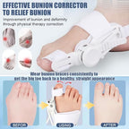 Bunion Corrector for Women & Men - Adjustable Nighttime Big Toe Straightener Bunions Splint with ABS Support for Hallux Valgus Relief Hammer Toe Brace Sleeping Home Use Left/Right Feet - 1PC White