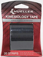 Mueller Sports Medicine Kinesiology Therapeutic Tape, Quality Athletic Tape, Latex Free, 20 Pre-Cut I-Strips, 2" x 9.75" Each Strip