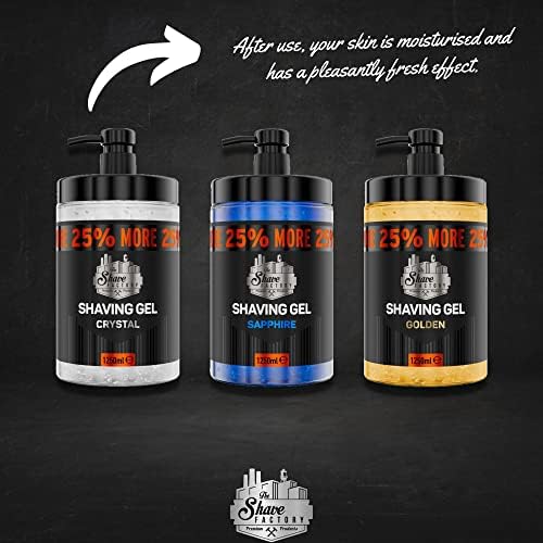 The Shave Factory - Shaving Gel | Non-Irritating | Precise shave on face and body | Shaving gel for men | Moisturizes the skin | 1250ml (42.25fl oz.) (Crystal)